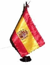 Bandera de España actual sobremesa bordada a mano