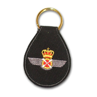 Llavero negro bordado con el emblema del Ejército del Aire