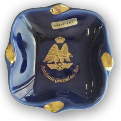 Cenicero azul con escudo ACADEMIA GENERAL DEL AIRE