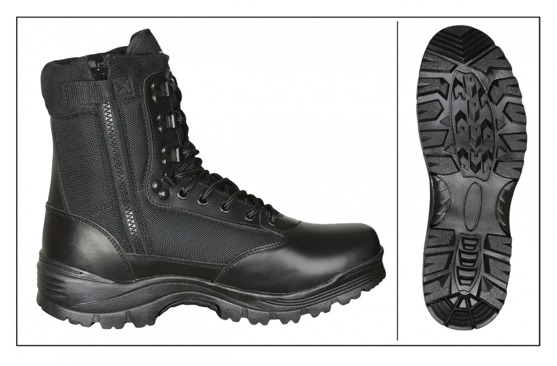 Bota militar Táctica negra  ref. 34773 cremallera Barbaric