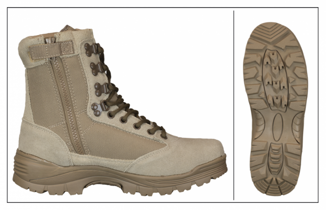 Bota militar Táctica coyote árida ref. 34774 cremallera Barbaric