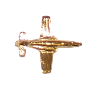 Pin metal dorado C-101 desde arriba